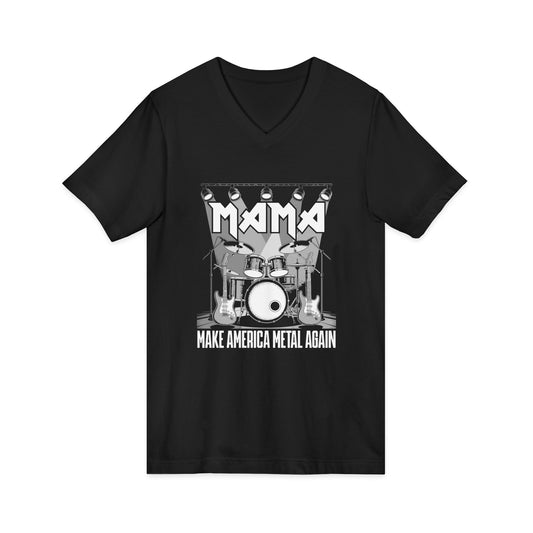 Metal V-Neck Tee: Make America Metal Again Black