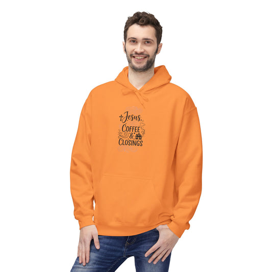 Cozy Coffee-Themed Unisex Hoodie - Perfect for Coffee Lovers, Casual Outfits, Gifts, Birthdays, Everyday Wear Tangerine