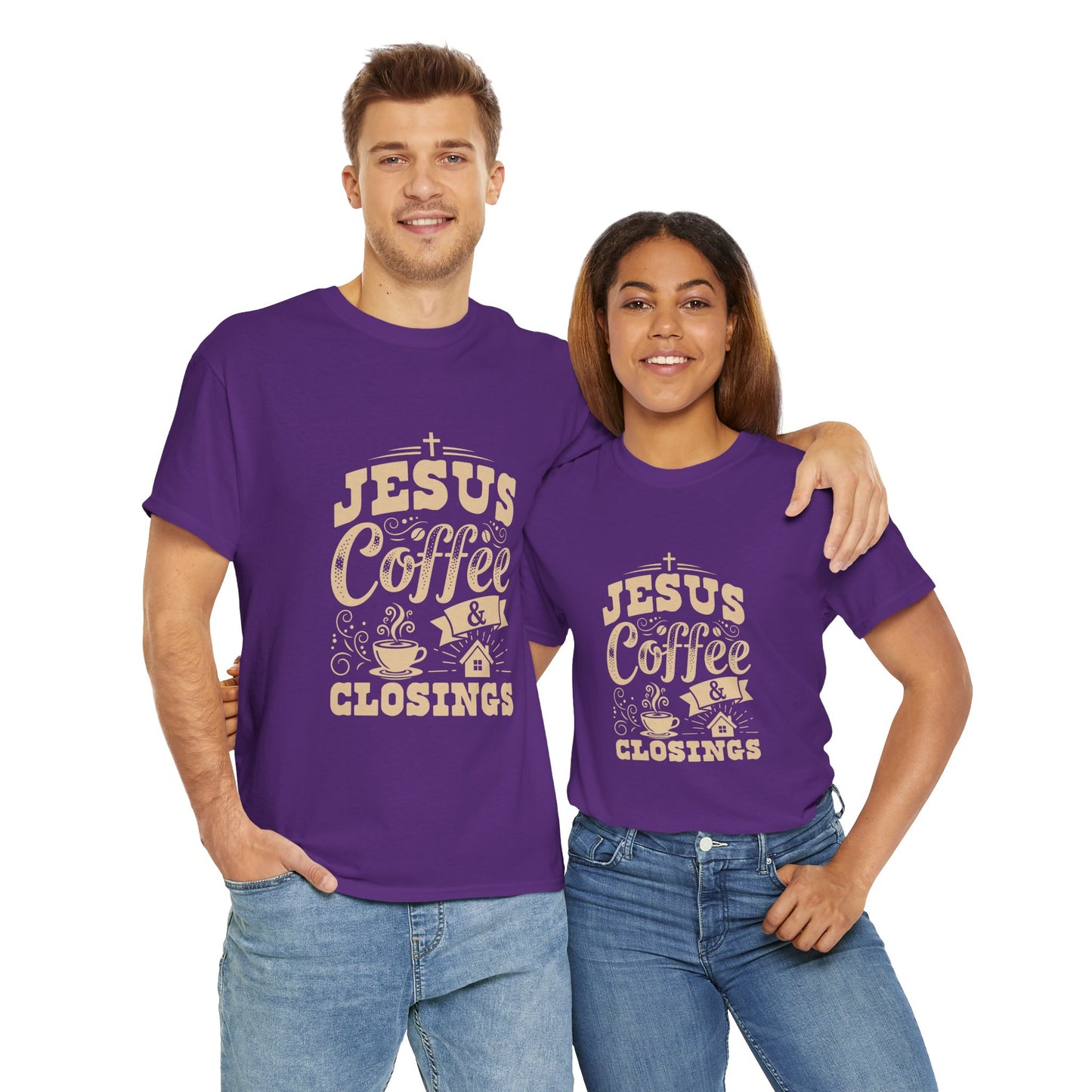Jesus Coffee Closings Unisex Heavy Cotton Tee | Perfect for Faith, Coffee Lovers, Church Events, Casual Wear, Gifts