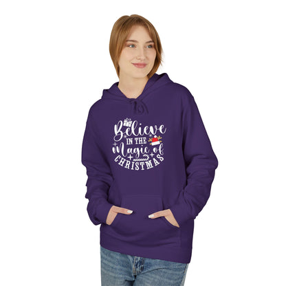Christmas Hoodie - "Believe in the Magic of Christmas" Festive Santa Hat Holiday Sweatshirt