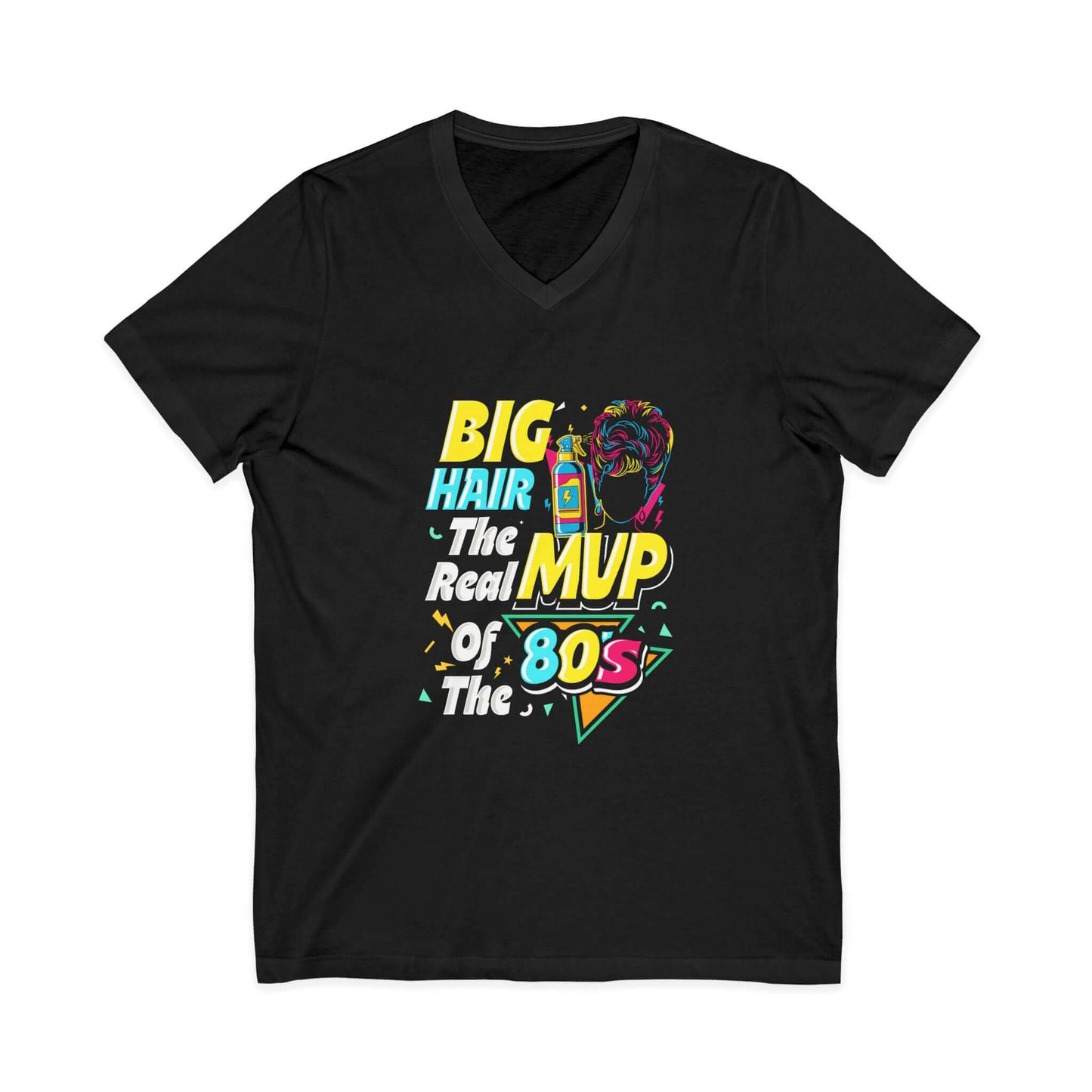 80's Big Hair MVP V-Neck Tee Black