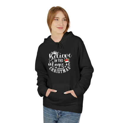 Christmas Hoodie - "Believe in the Magic of Christmas" Festive Santa Hat Holiday Sweatshirt