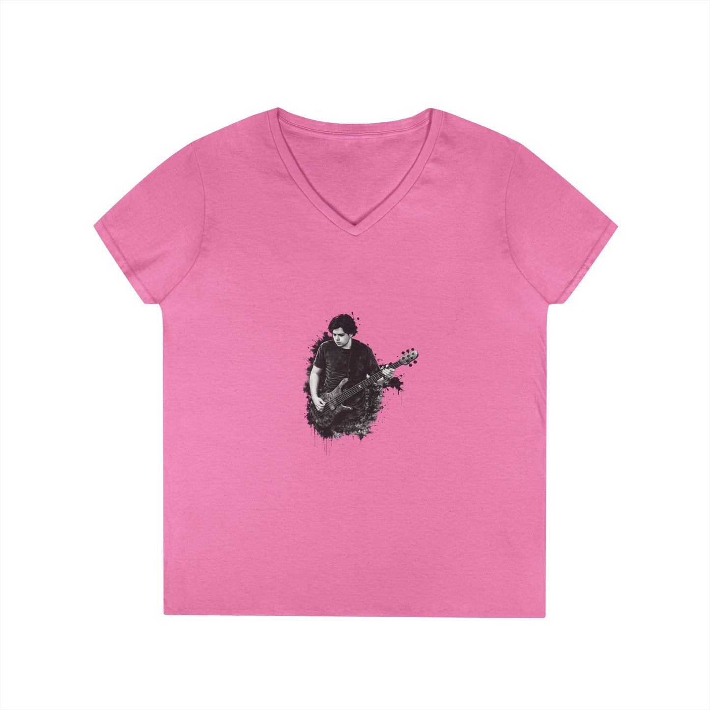 Gavin Godsey Bass Player Silhouette Ladies' V-Neck T-Shirt