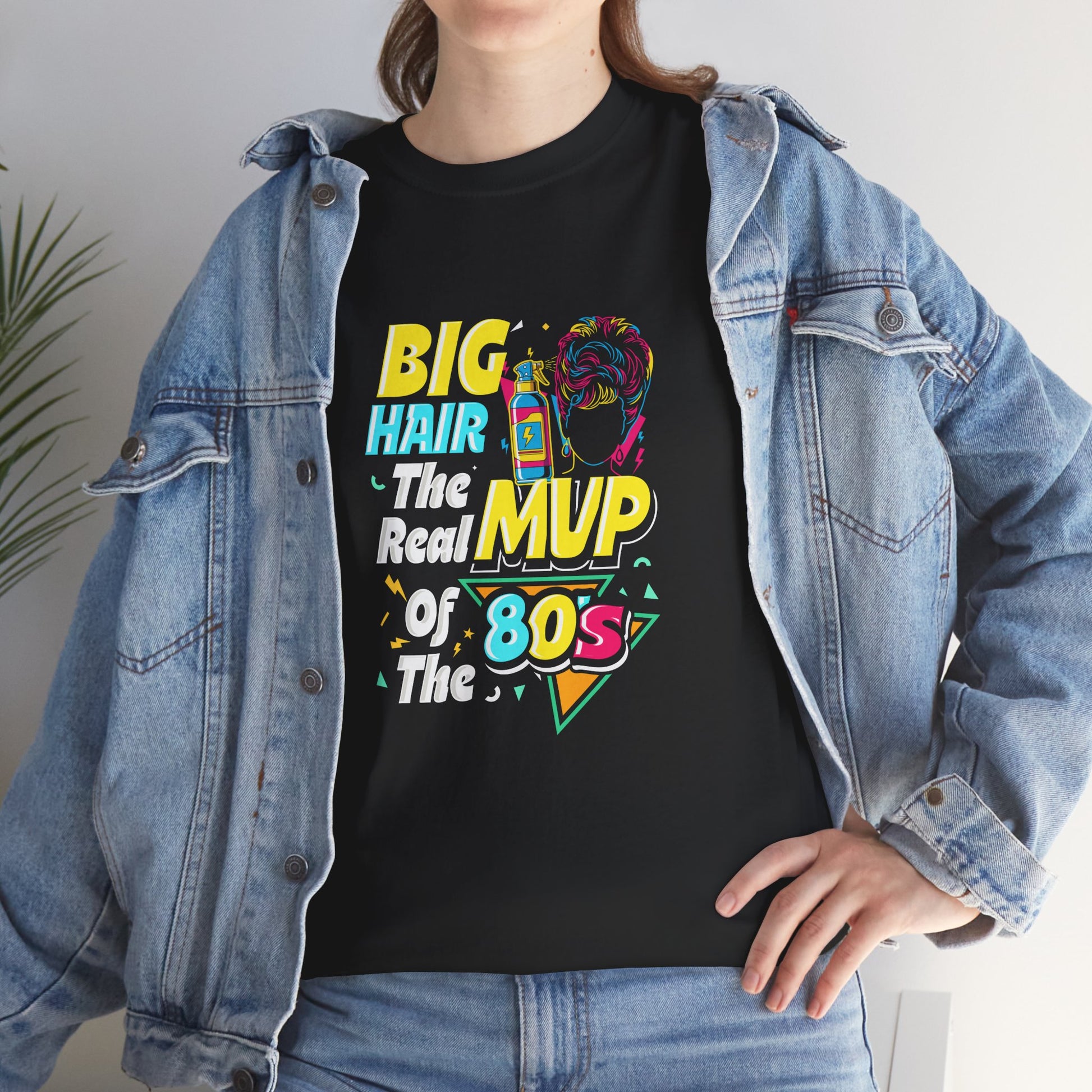 Retro 80s Tee with Big Hair Design, Vintage Style Shirt, Unisex Cotton T-Shirt, Fun Gifting for Nostalgia Lovers, Casual Fashion Top