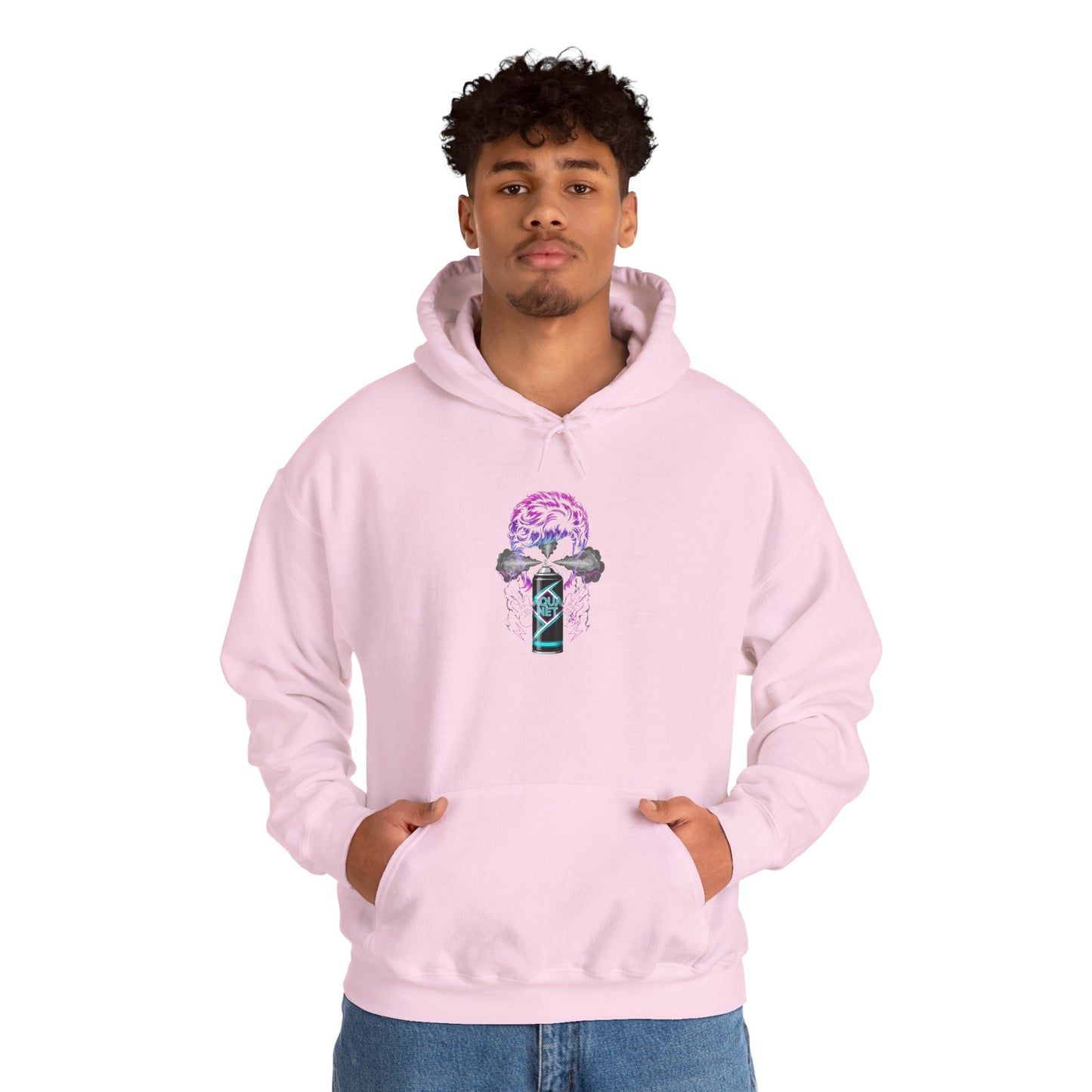 Mystical Graphic Hoodie - Cozy Unisex Sweatshirt, Casual Wear, Gift for Her, Unique Art Design, Comfortable Layer Light Pink