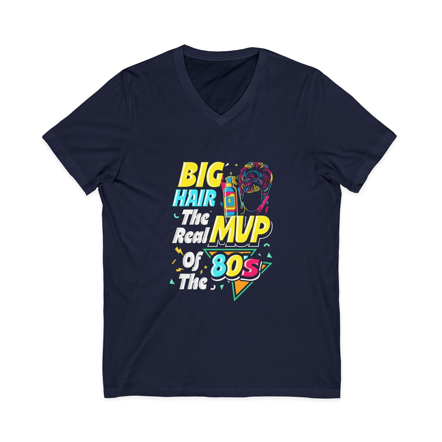 80's Big Hair MVP V-Neck Tee Navy