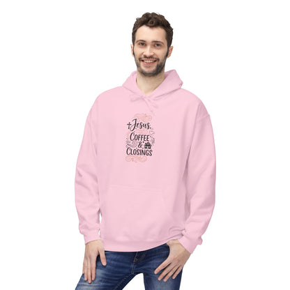 Cozy Coffee-Themed Unisex Hoodie - Perfect for Coffee Lovers, Casual Outfits, Gifts, Birthdays, Everyday Wear Light Pink