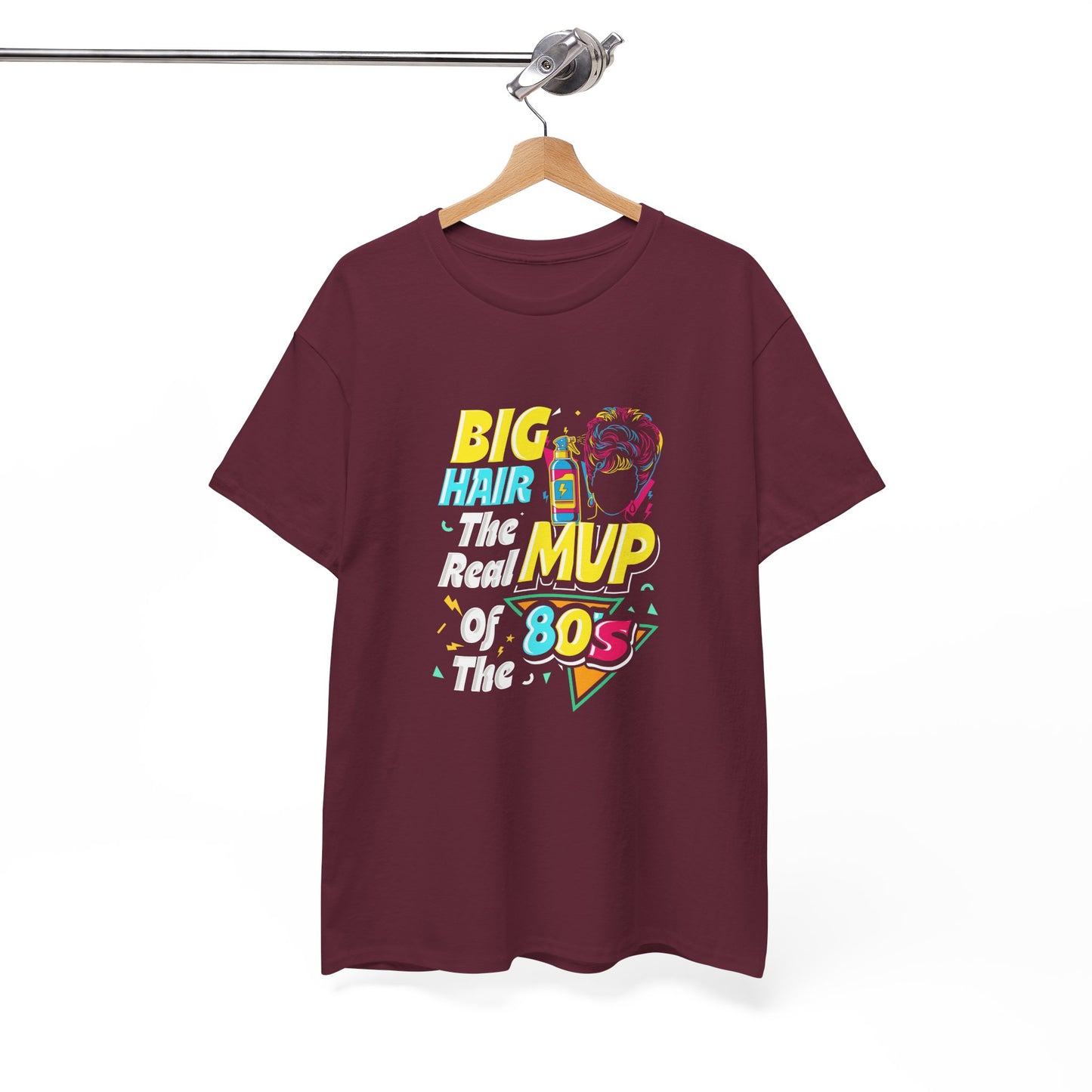 Retro 80s Tee with Big Hair Design, Vintage Style Shirt, Unisex Cotton T-Shirt, Fun Gifting for Nostalgia Lovers, Casual Fashion Top