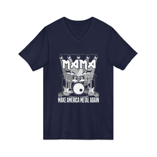Metal V-Neck Tee: Make America Metal Again Navy