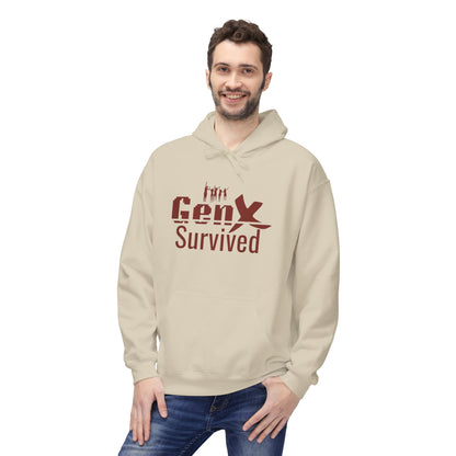 Gen X Survivor Hoodie | Comfort Fleece Pullover for Nostalgic Generations, Unisex Casual Wear, Perfect Gift for Birthdays