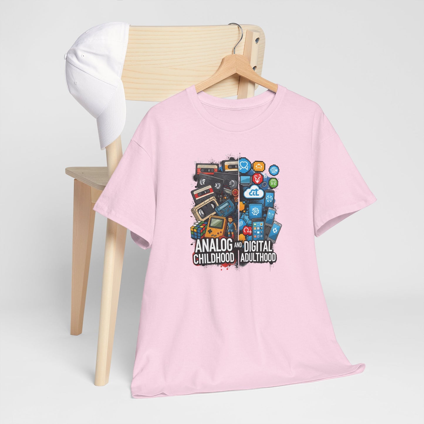 Retro Gaming Inspired Unisex Tee | Nostalgic Childhood Vibes, Perfect for Gamers, Birthdays, Holidays, Gifts, Casual Wear Light Pink