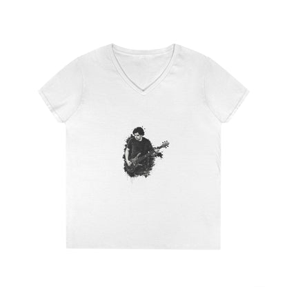 Gavin Godsey Bass Player Silhouette Ladies' V-Neck T-Shirt