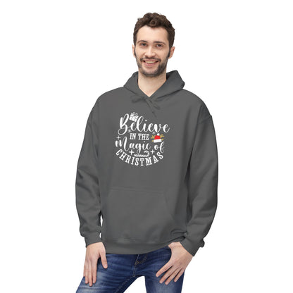 Christmas Hoodie - "Believe in the Magic of Christmas" Festive Santa Hat Holiday Sweatshirt