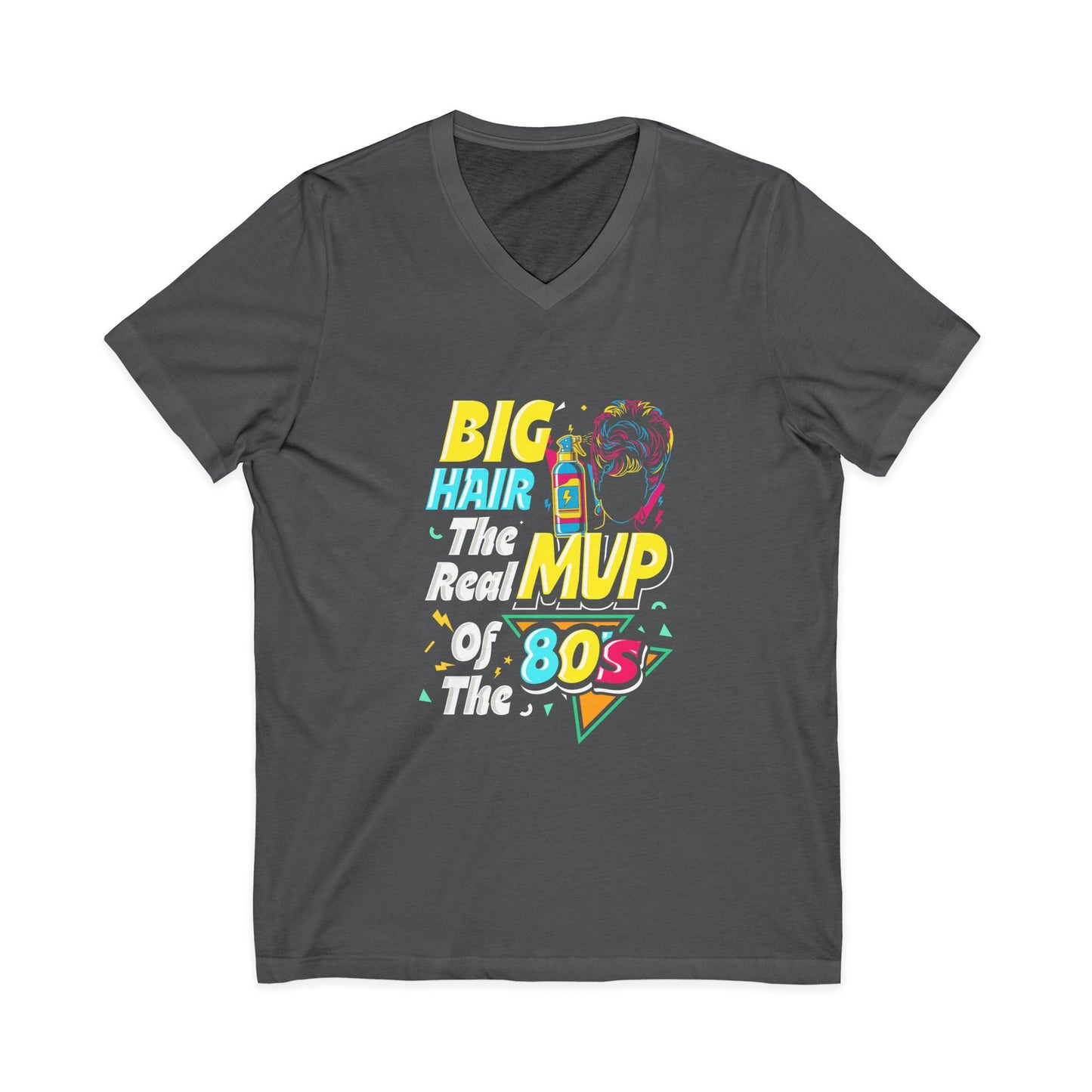 80's Big Hair MVP V-Neck Tee Asphalt L