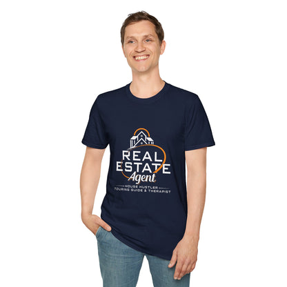 Real Estate Agent Softstyle T-Shirt | Perfect Gift for Realtors, Housewarming, Business Wear, Real Estate Theme, Professional Attire Navy
