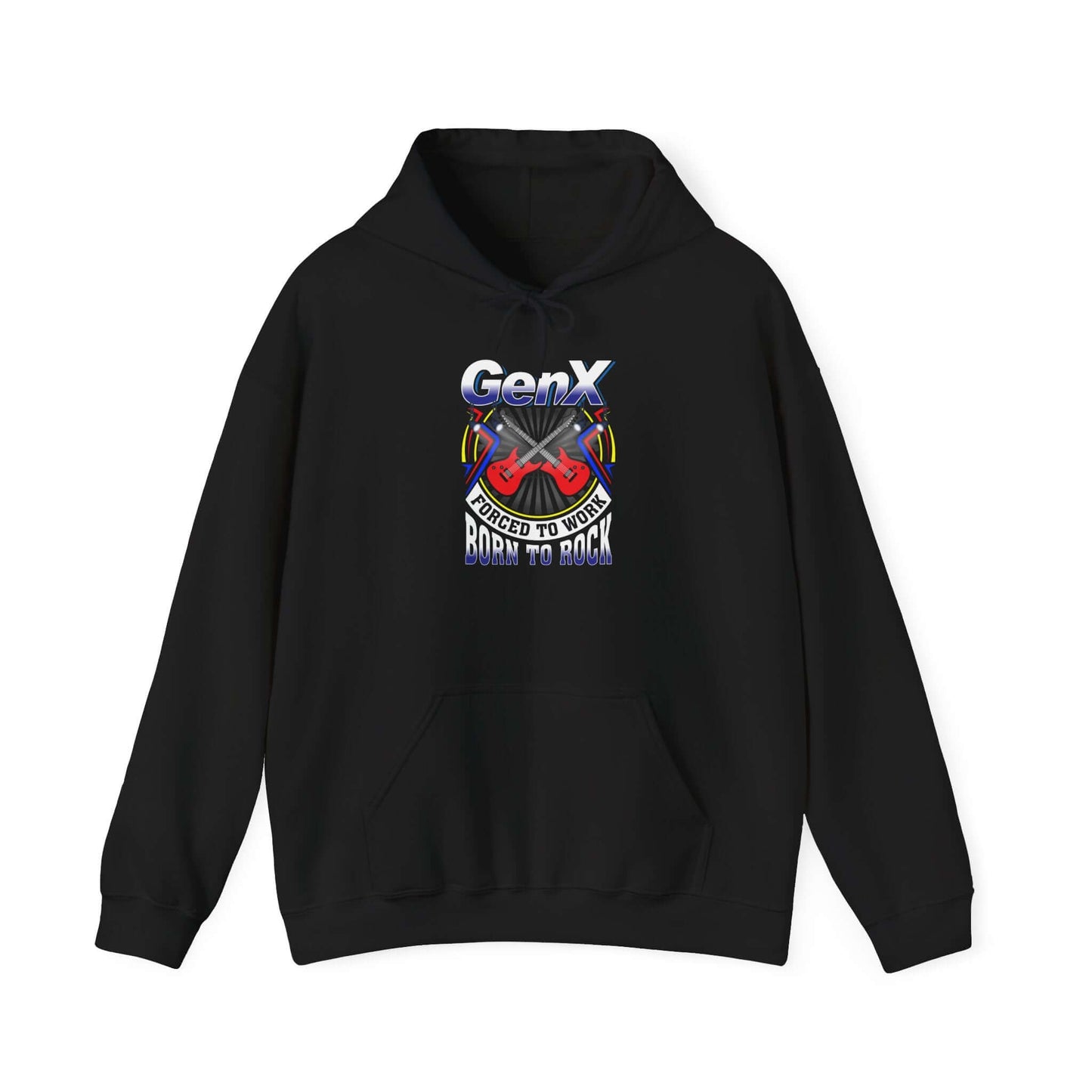Gen X Nostalgia Hoodie, Unisex Sweatshirt for Gen Xers, Retro Graphic Hoodie, Vintage Style Sweatshirt, Perfect Gift for Birthdays Black