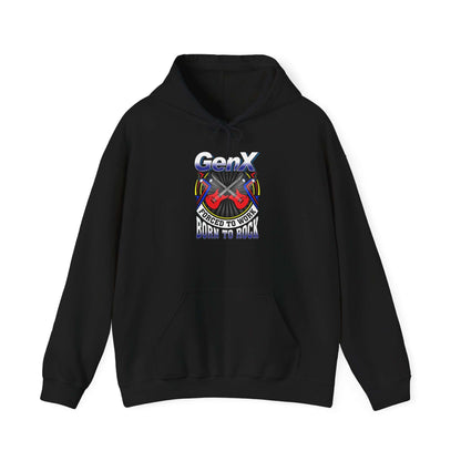 Gen X Nostalgia Hoodie, Unisex Sweatshirt for Gen Xers, Retro Graphic Hoodie, Vintage Style Sweatshirt, Perfect Gift for Birthdays Black