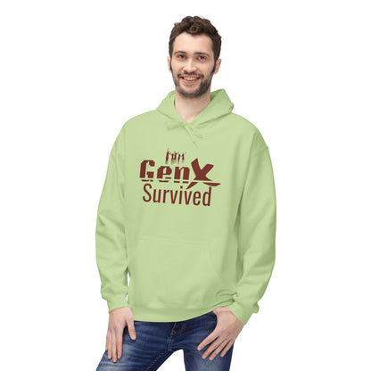 Gen X Survivor Hoodie | Comfort Fleece Pullover for Nostalgic Generations, Unisex Casual Wear, Perfect Gift for Birthdays
