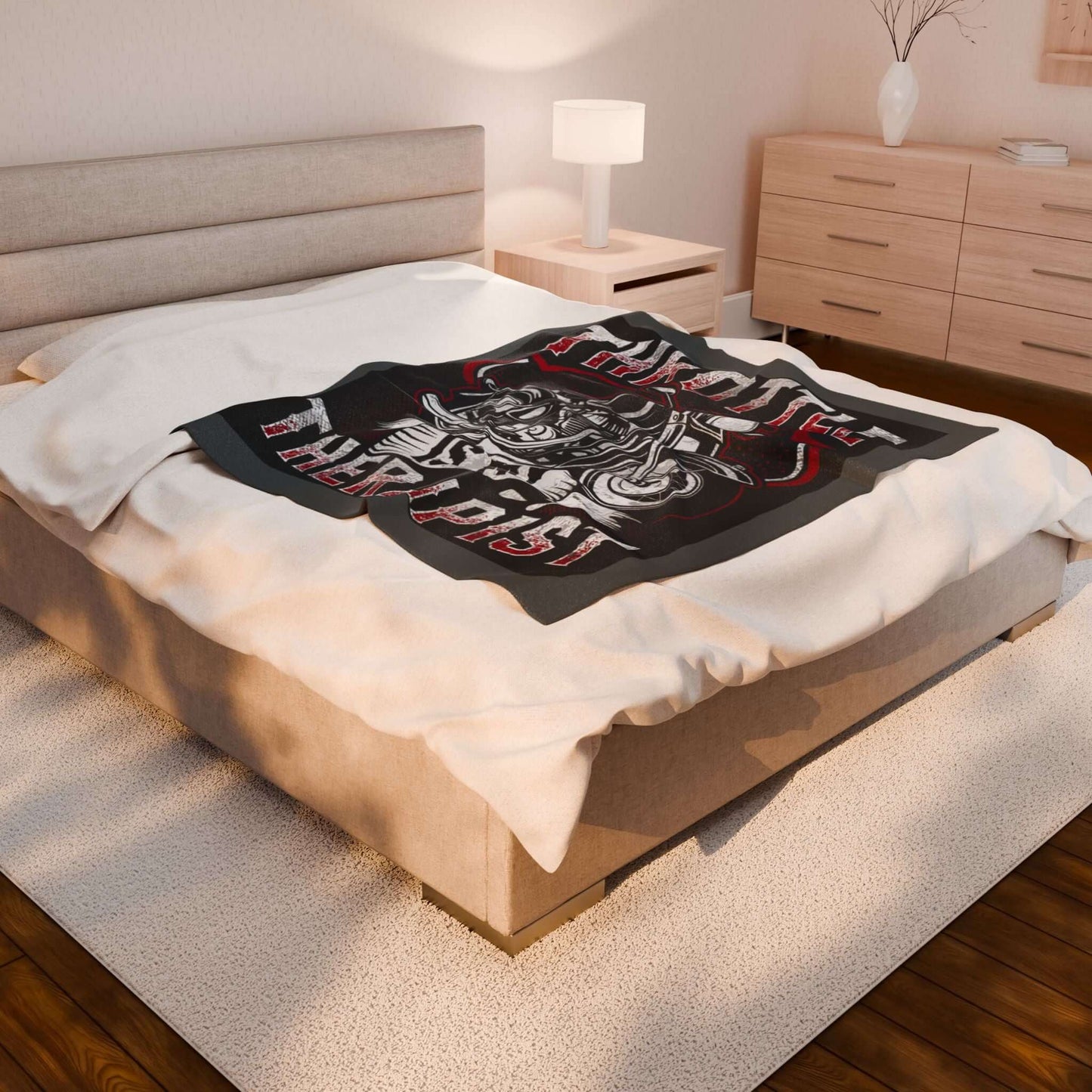 Motorcycle Lover's Velveteen Plush Blanket - "Throttle is My Therapist" Design
