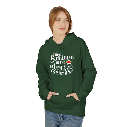 Christmas Hoodie - "Believe in the Magic of Christmas" Festive Santa Hat Holiday Sweatshirt