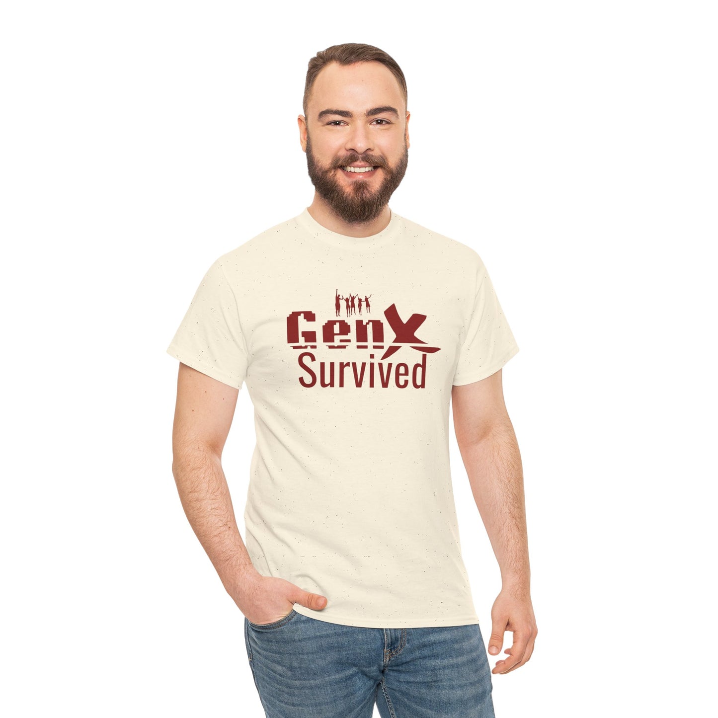 Gen X Survivor Unisex Tee | Nostalgic Fashion for Gen X, Casual Wear, Family Gatherings, Birthdays, Comfy T-Shirt Natural