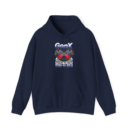 Gen X Nostalgia Hoodie, Unisex Sweatshirt for Gen Xers, Retro Graphic Hoodie, Vintage Style Sweatshirt, Perfect Gift for Birthdays Navy