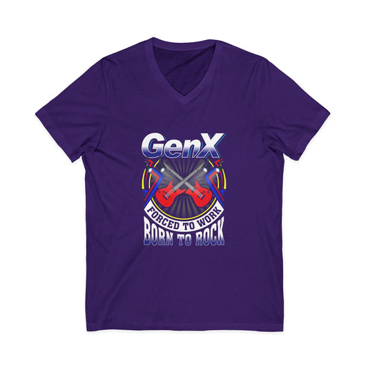 Gen X Rocker V-Neck Tee - Born to Rock Team Purple