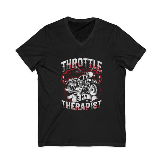 Motorcycle Therapy V-Neck Tee Black